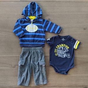 🐢 Football Onesie, Jacket, & Pant Set